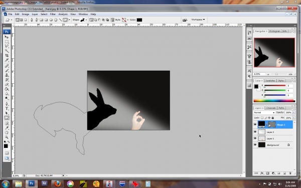 Creation of shadow rabbit: Step 10